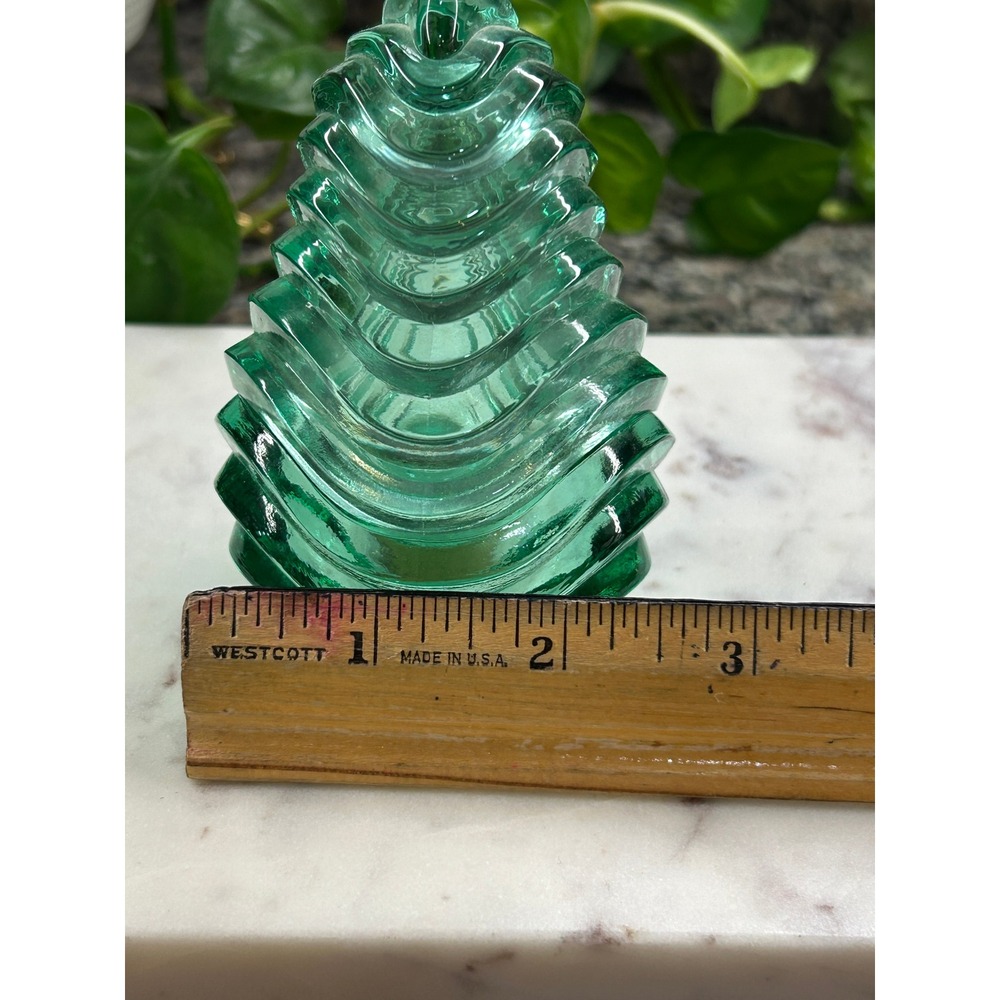 Vintage 1993 Fenton Glass Heritage Green Wavy Pear Covered Trinket Box #2980